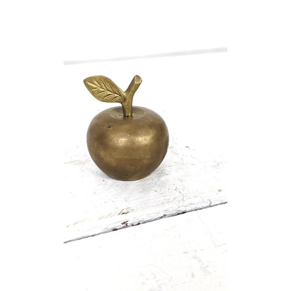 Vintage 1970's Brass Apple Bell Teacher 3 Inches Tall - Picture 3 of 5